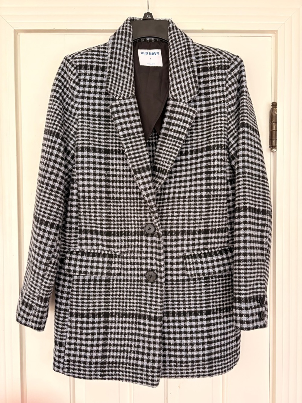 Old Navy light blue and black Houndstooth Blazer Jacket